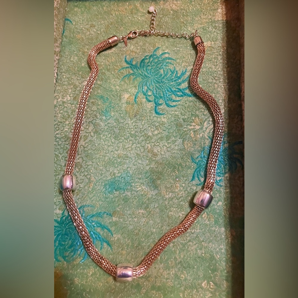 Vintage SHB Signed Statement Necklace Gold Tone